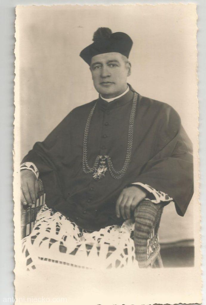 Ks. Stanisław Woronowicz. 1947r. Na odwrocie list do Anny Krzyckiej.